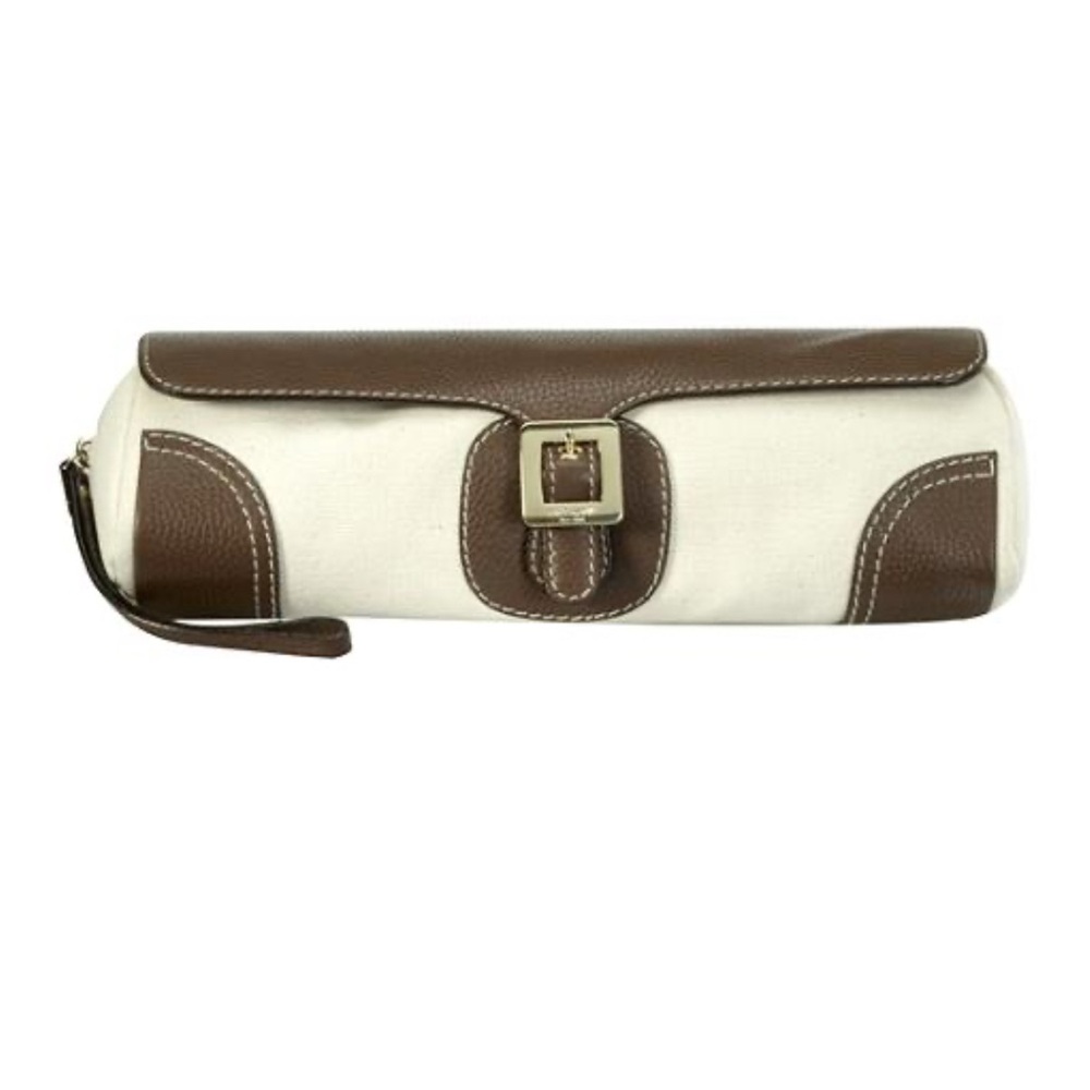 NWT Kate Spade Dulcie Brown and Cream Leather Clutch